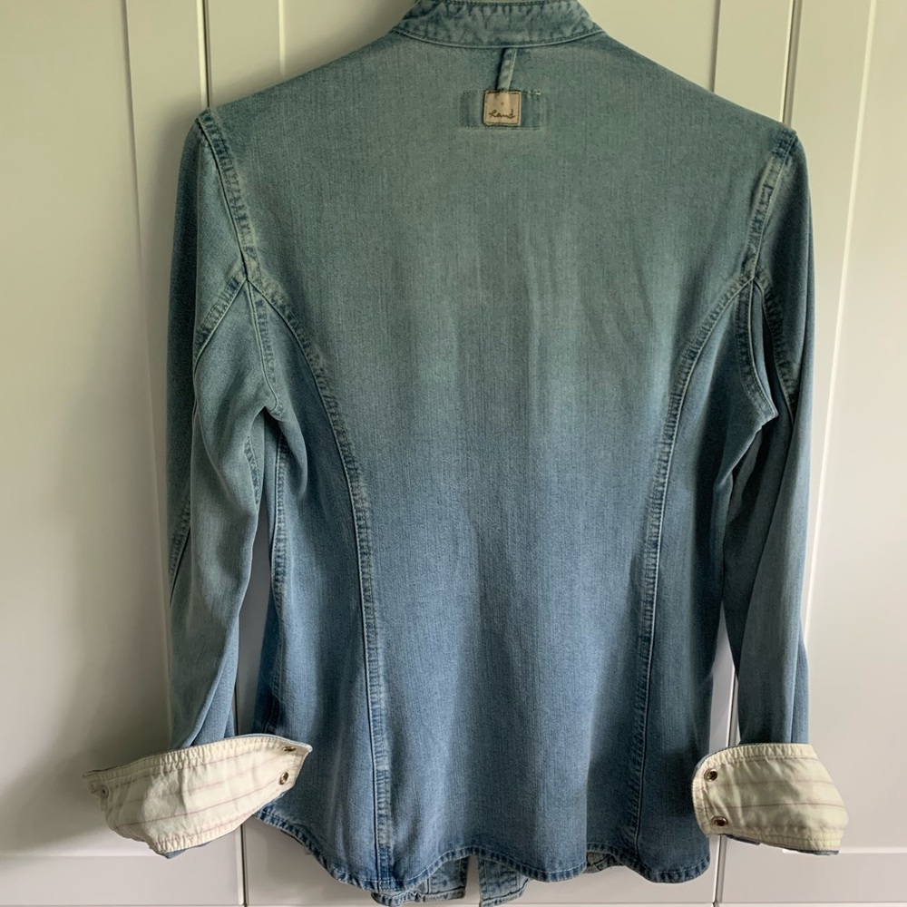 Indigo hand super soft denim snap down shirt small